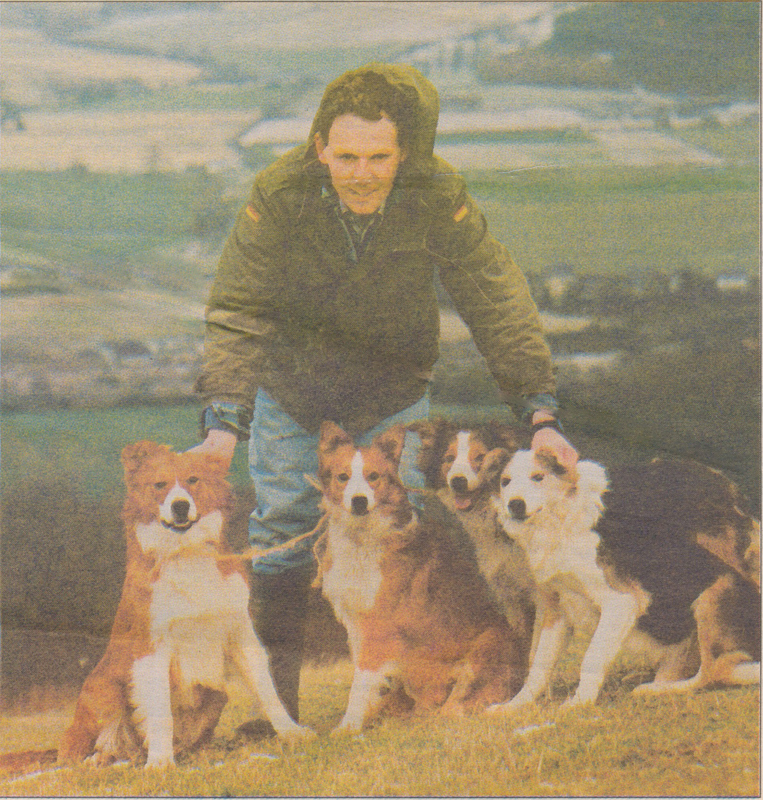 OUR DOGS 7.3.1997 - John Davies mit den Welsh Sheepdogs Cap, Bell, Topsy und Bob